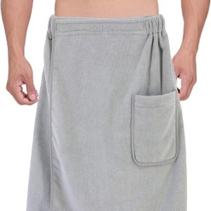 Quick Dry Microfiber Bath Towel Body Wrap for Men, One Size (Gray)